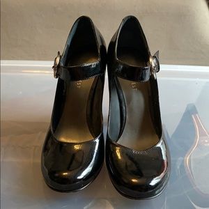 Black patent leather Mary Janes